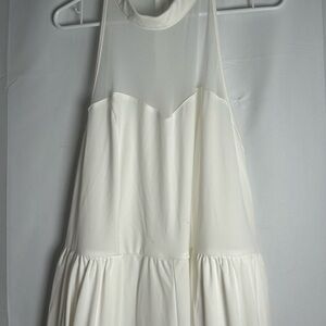 Elegant White Sleeveless Dress Jumpsuit
